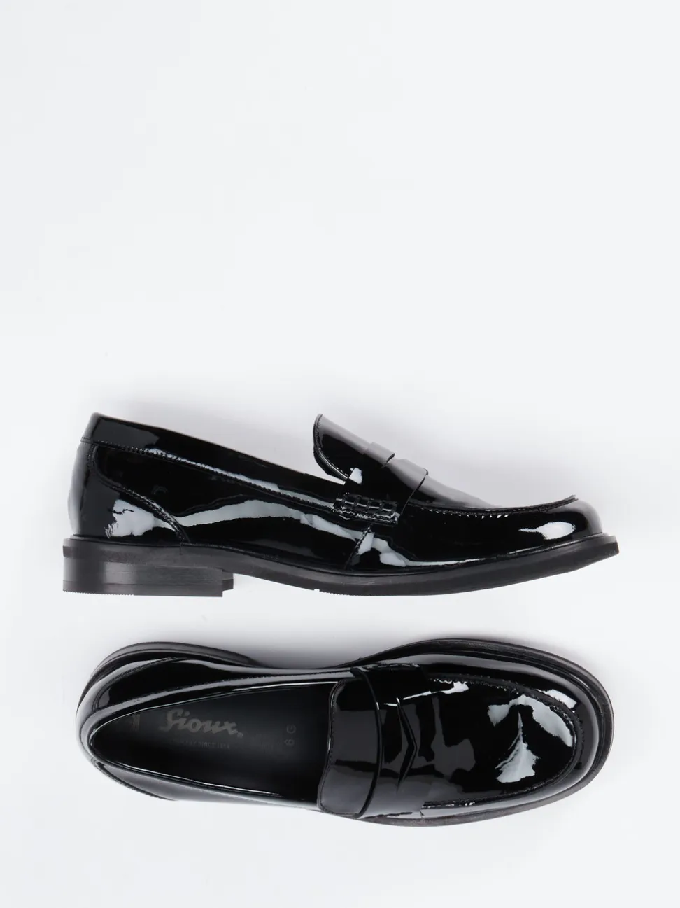 Sioux – Loafer aus Lackleder schwarz glänzend