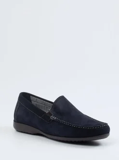 Sioux – Loafer aus Veloursleder in Dunkelblau