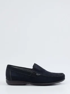 Sioux – Loafer aus Veloursleder in Dunkelblau