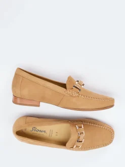 Sioux – Loafer aus Veloursleder in Sandbeige
