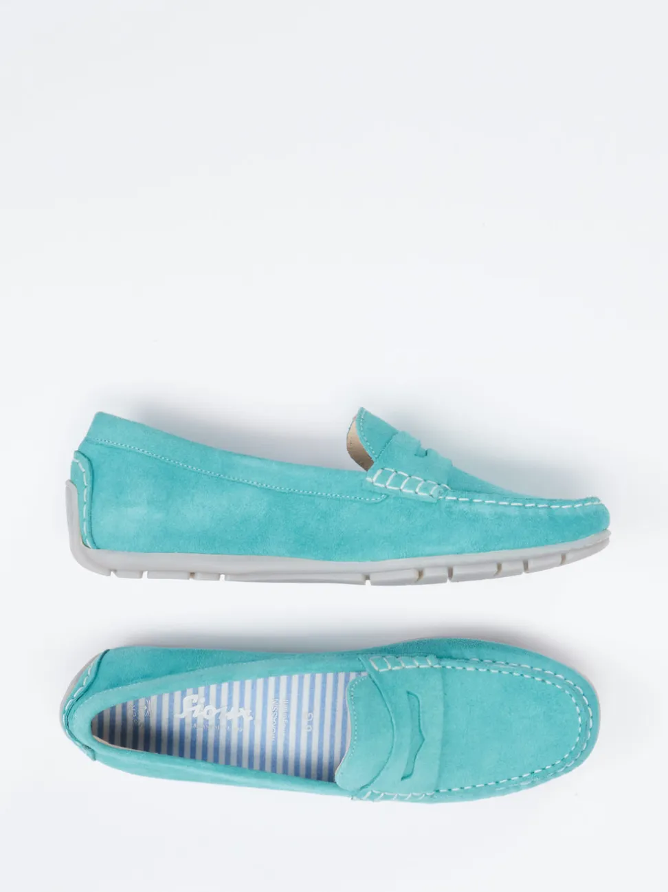 Sioux – Loafer aus Veloursleder türkis