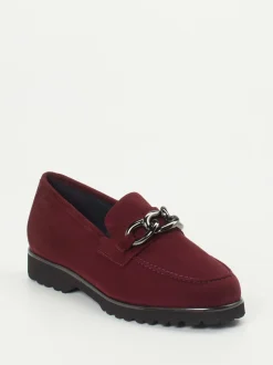 Sioux – Loafer aus Veloursleder in Bordeauxrot