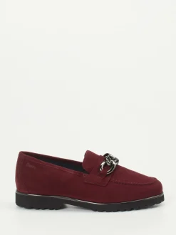 Sioux – Loafer aus Veloursleder in Bordeauxrot
