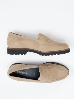 Sioux – Loafer aus Veloursleder beigebraun