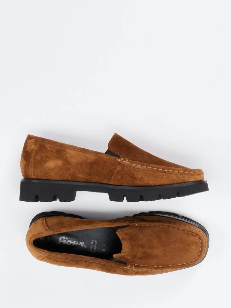 Sioux – Loafer aus Veloursleder Cognacbraun