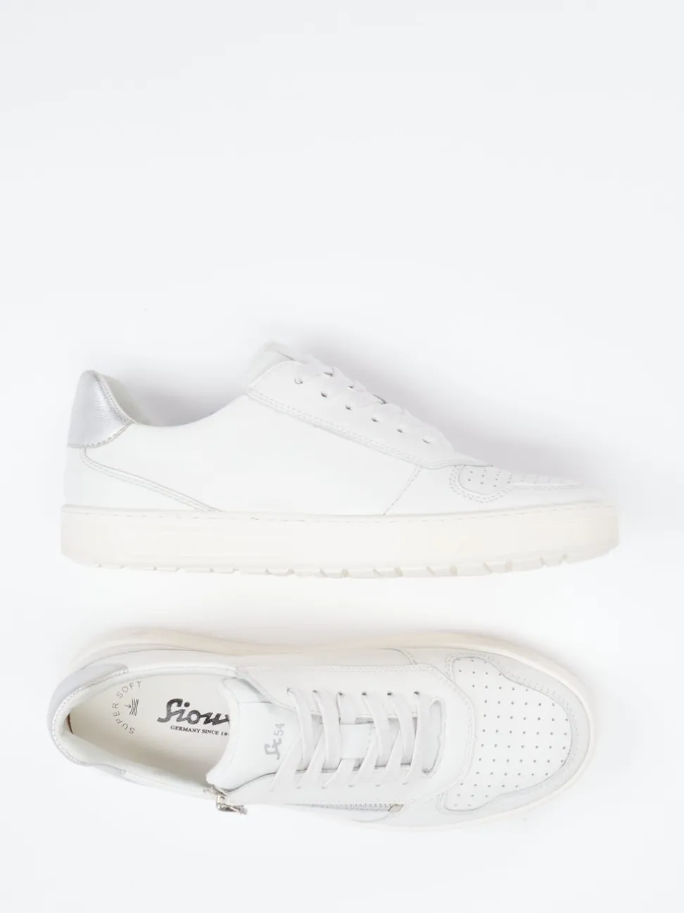 Sioux – Low-Top Sneaker aus Kalbleder Offwhite