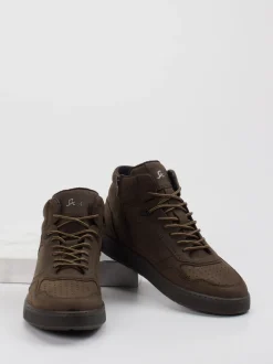 Sioux – Mid-Top Sneaker aus Kalbleder dunkelbraun
