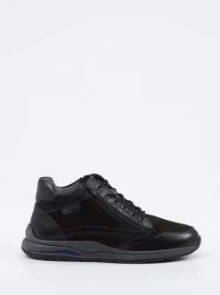 Sioux – Mid-Top-Schnürschuh aus Nubukleder Schwarz
