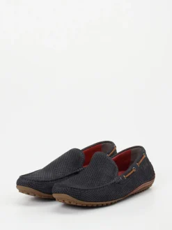 Sioux – Mokassin aus Veloursleder Dunkelblau