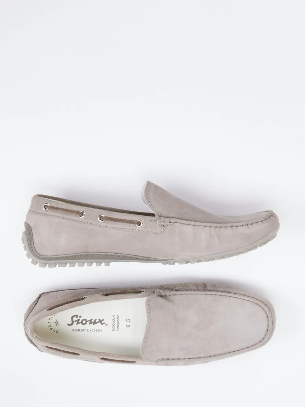 Sioux – Mokassin aus Veloursleder in Taupe