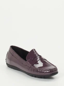 Sioux – Mokassin-Loafer aus Lackleder Aubergine