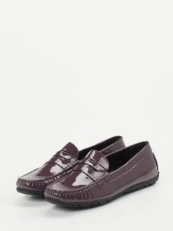 Sioux – Mokassin-Loafer aus Lackleder Aubergine