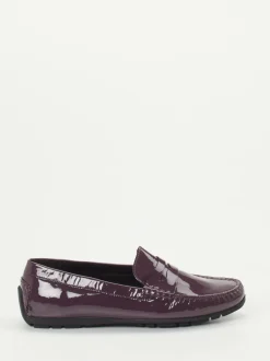Sioux – Mokassin-Loafer aus Lackleder Aubergine