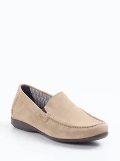 Sioux – Mokassin-Slipper aus Veloursleder beige