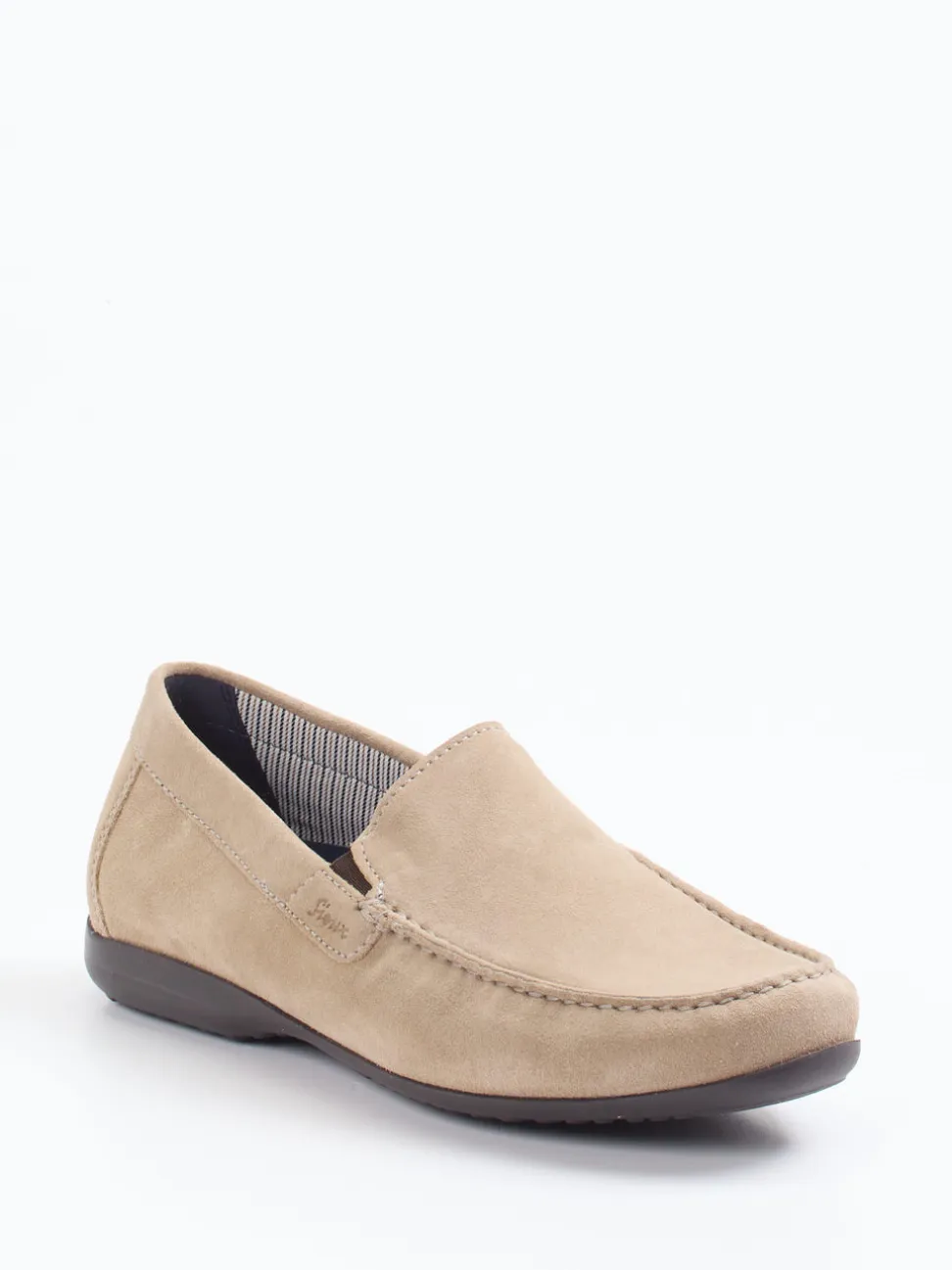 Sioux – Mokassin-Slipper aus Veloursleder beige