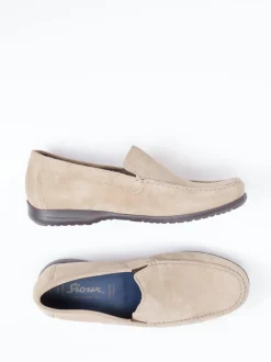 Sioux – Mokassin-Slipper aus Veloursleder beige