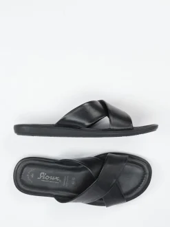 Sioux – Pantolette aus Lammleder in Schwarz