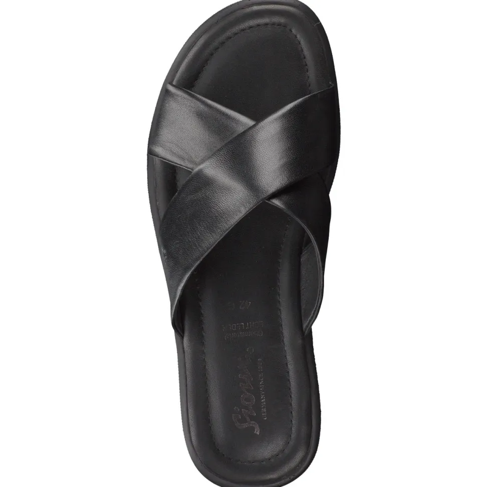 Sioux – Pantolette aus Lammleder in Schwarz