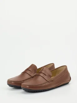 Sioux – Penny Loafer aus Kalbleder Mittelbraun