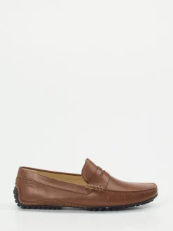 Sioux – Penny Loafer aus Kalbleder Mittelbraun