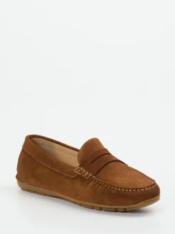 Sioux – Penny Loafer aus Veloursleder Rostbraun