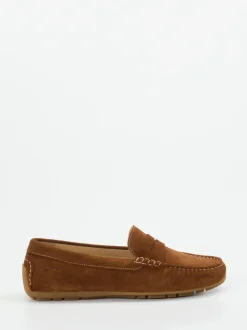 Sioux – Penny Loafer aus Veloursleder Rostbraun