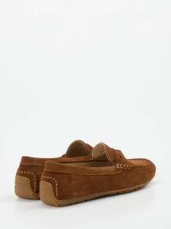 Sioux – Penny Loafer aus Veloursleder Rostbraun