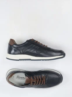 Sioux – Retro-Sneaker aus geprägtem Leder blau