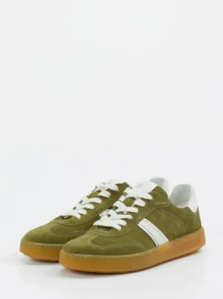 Sioux – Retro-Sneaker aus Veloursleder Olivgrün