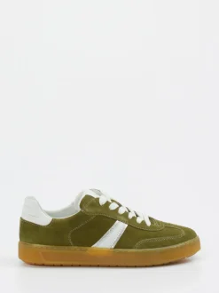 Sioux – Retro-Sneaker aus Veloursleder Olivgrün