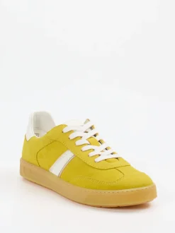 Sioux – Retro-Sneaker aus Veloursleder Senfgelb