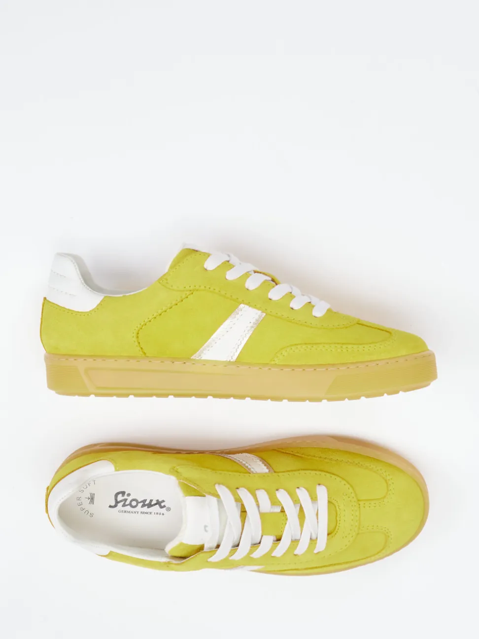 Sioux – Retro-Sneaker aus Veloursleder Senfgelb