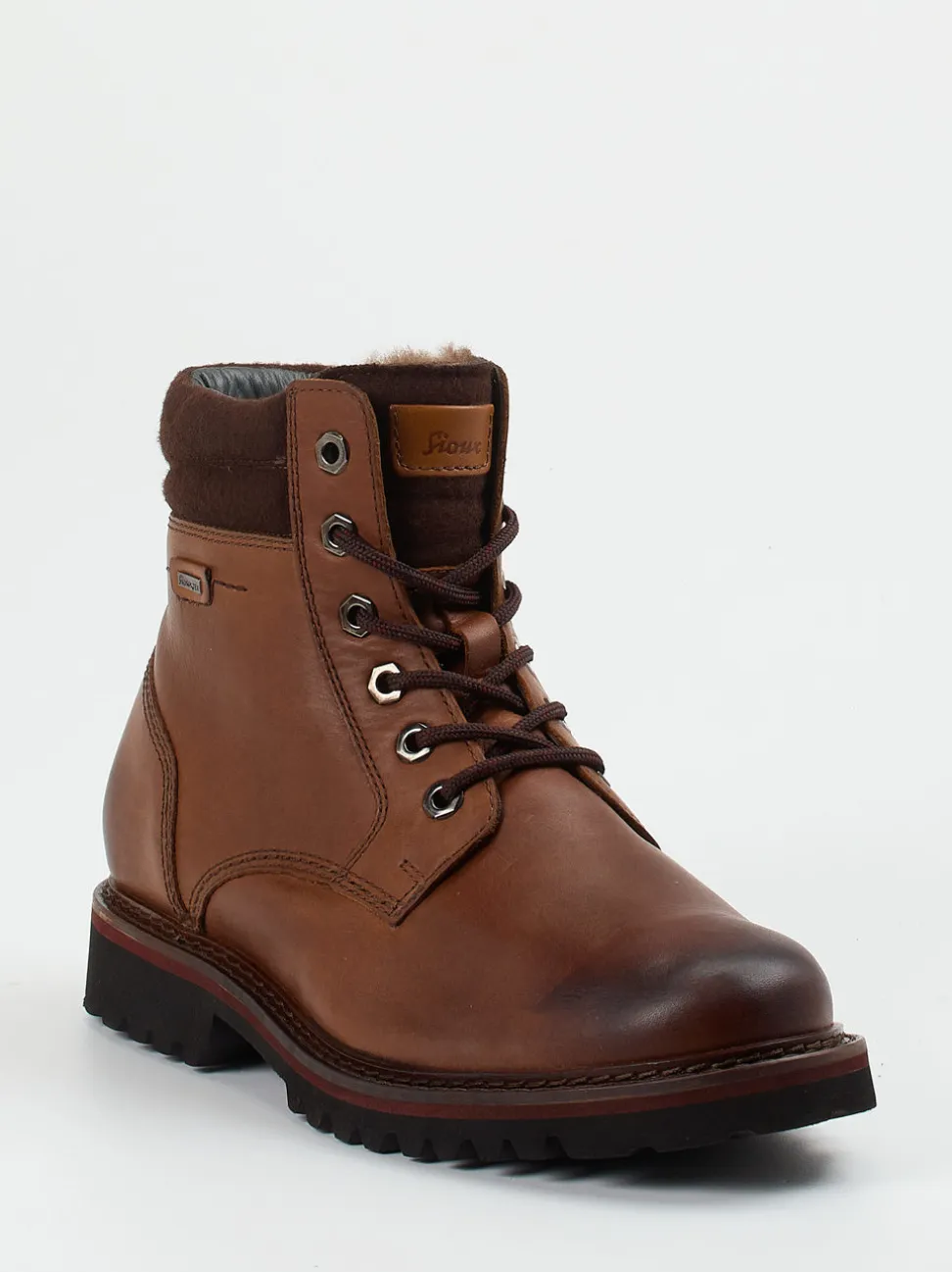 Sioux – Schnürboots aus Fettleder mittelbraun