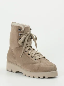Sioux – Schnürboots aus Veloursleder beige