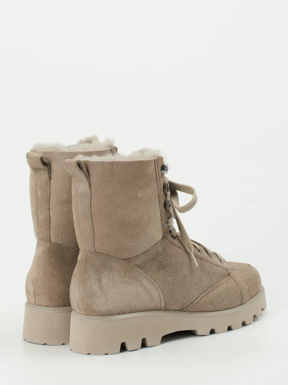 Sioux – Schnürboots aus Veloursleder beige