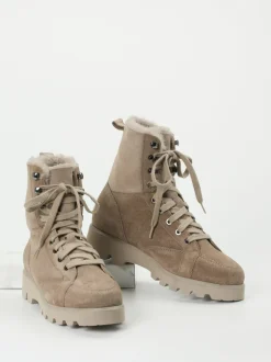 Sioux – Schnürboots aus Veloursleder beige