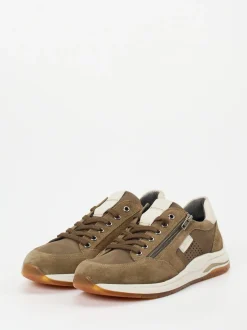 Sioux – Schnürschuh aus Veloursleder olivgrün