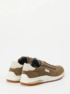 Sioux – Schnürschuh aus Veloursleder olivgrün