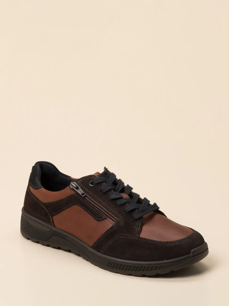 Sioux – Schnürsneaker aus Fettleder dunkelbraun