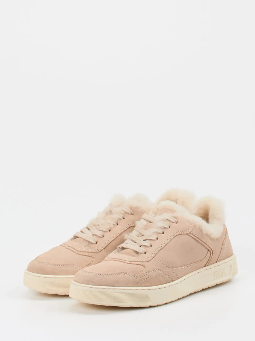 Sioux – Schnürsneaker aus Veloursleder beige