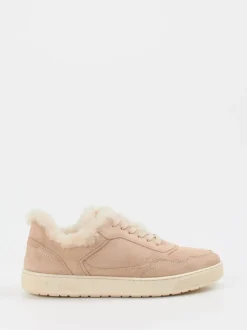 Sioux – Schnürsneaker aus Veloursleder beige