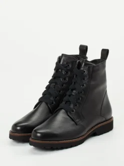 Sioux – Schnürstiefelette aus Kalbleder schwarz