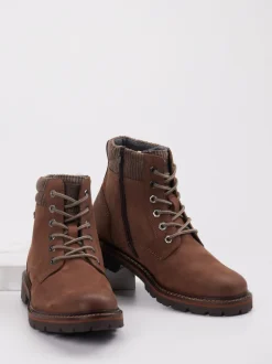Sioux – Schnürstiefeletten aus Nubukleder braun