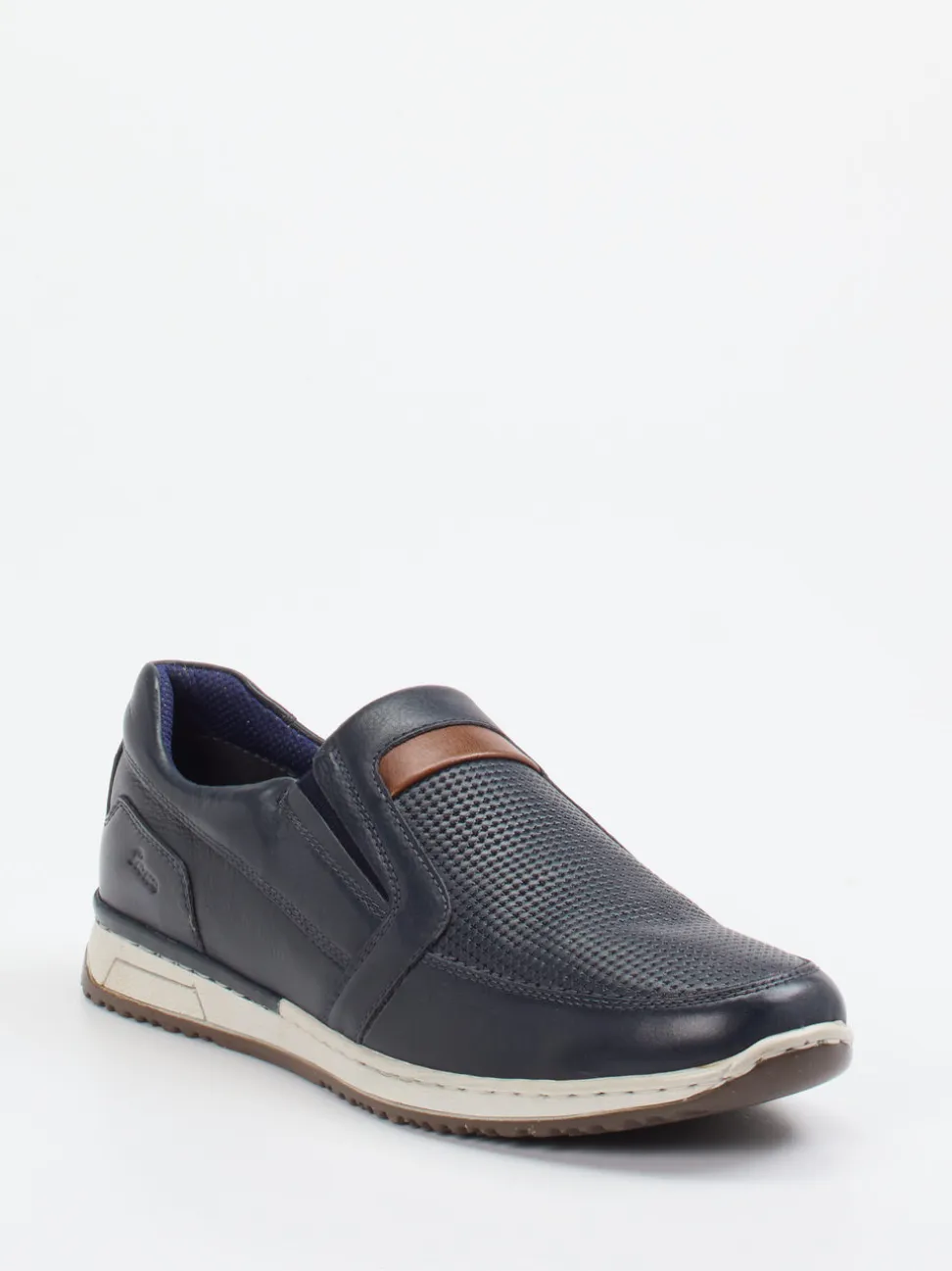 Sioux – Slip-On-Sneaker aus Leder Dunkelblau