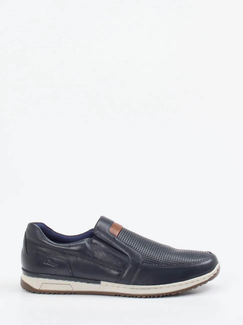 Sioux – Slip-On-Sneaker aus Leder Dunkelblau