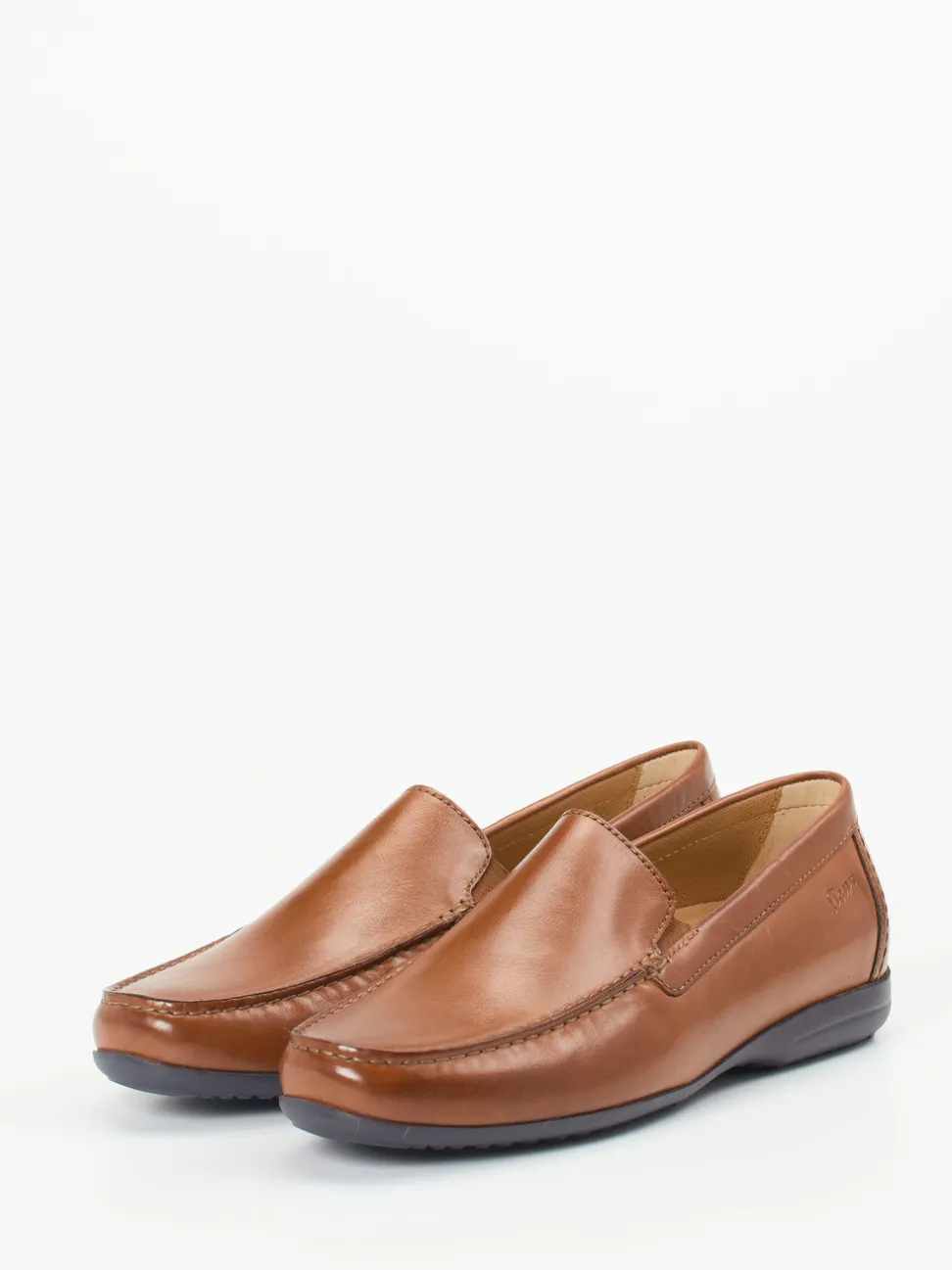 Sioux – Slipper aus geprägtem Leder cognacbraun