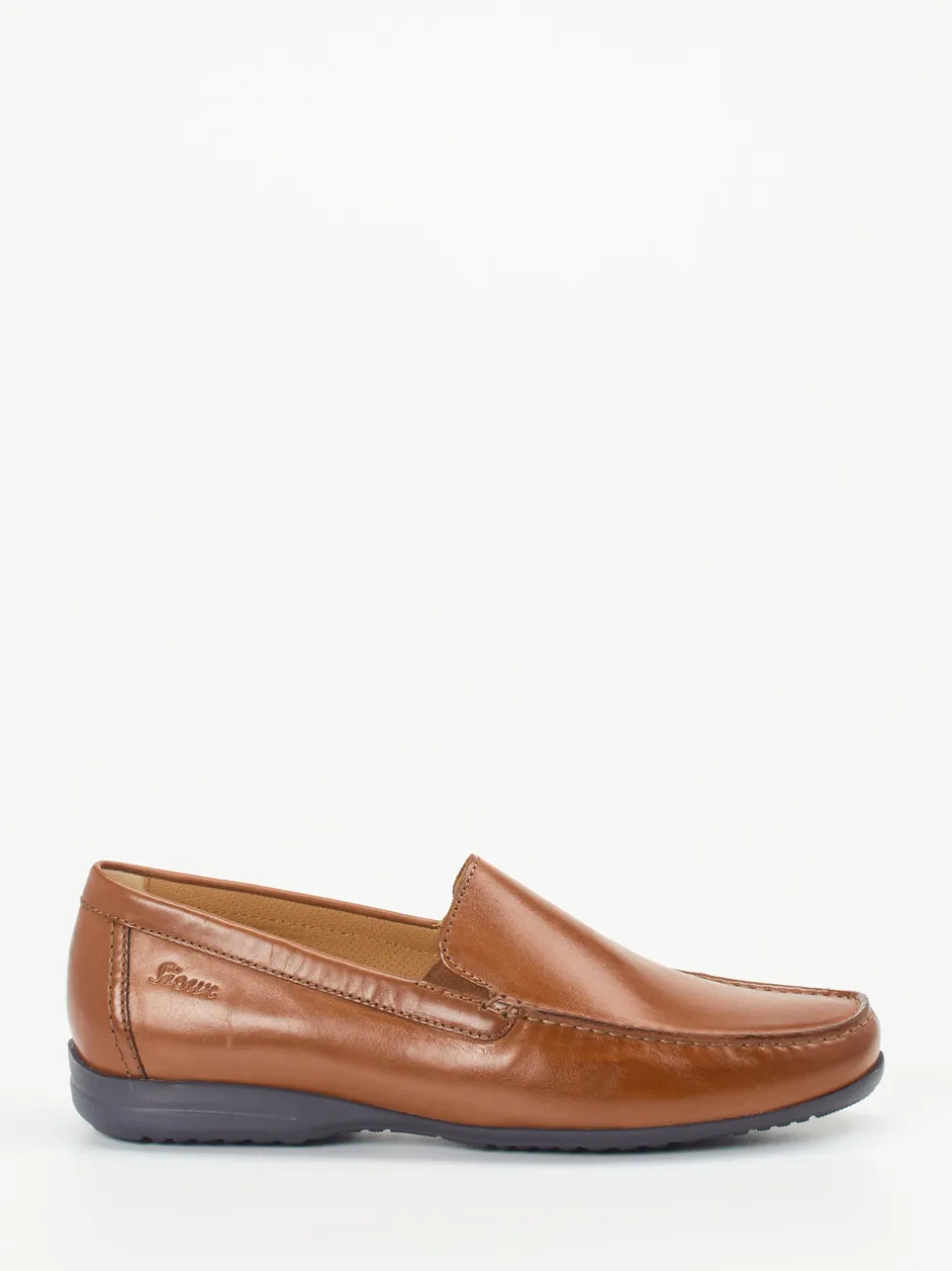 Sioux – Slipper aus geprägtem Leder cognacbraun