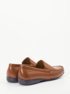 Sioux – Slipper aus geprägtem Leder cognacbraun