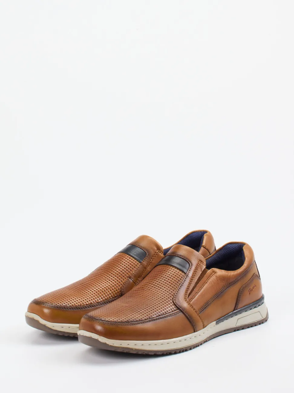 Sioux – Slipper aus Leder in Cognacbraun
