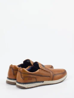 Sioux – Slipper aus Leder in Cognacbraun
